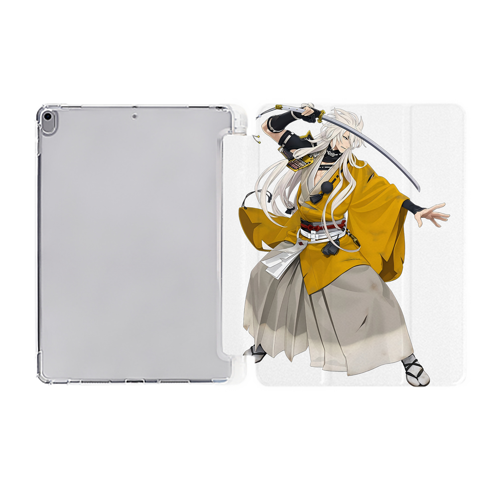 （画像用） 刀剣乱舞 Touken Ranbu IPad ケース ペン収納付き 三つ折りスタンド PUレザー×シリコン 対応機種9.5/10.5/10.9インチ